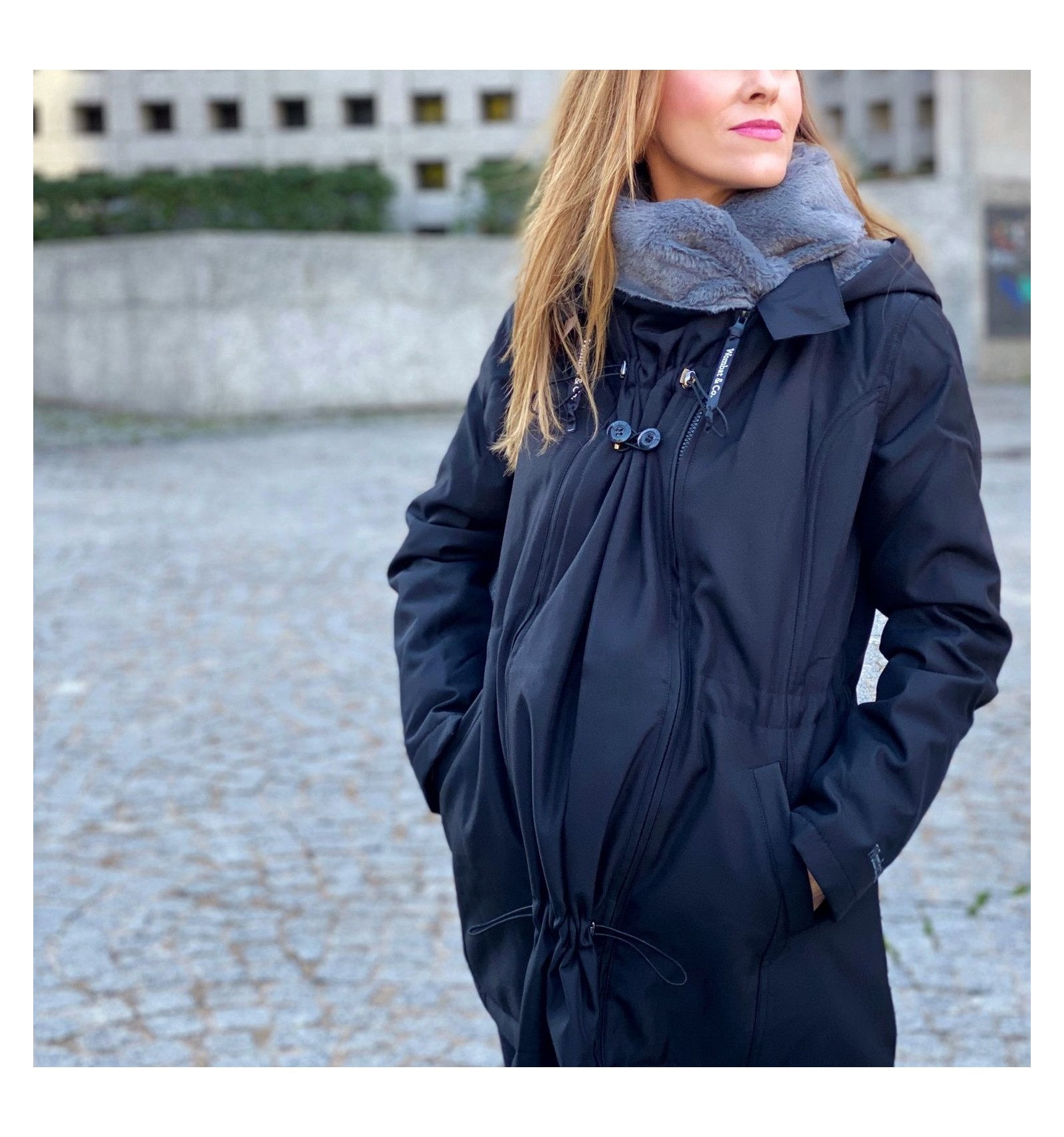 Kangura portabebés Abrigo de Porteo y Premamá Wallaby Charcoal Grey