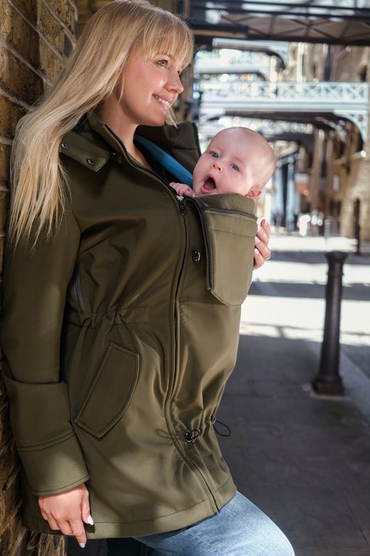 Kangura portabebés Abrigo porteo y premamá Wombat Shell Camo Green