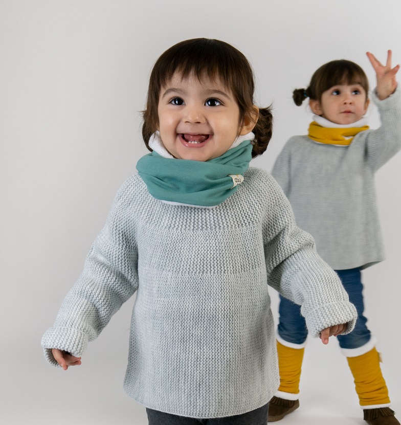 Kangura portabebés Cuello Bandana Abubuu Warm Warm Dusty Mint