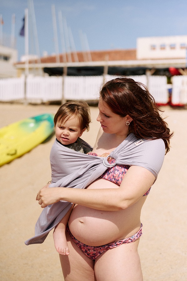 Kangura portabebés Bandolera Portabebé de Agua Momawo Splash Grey