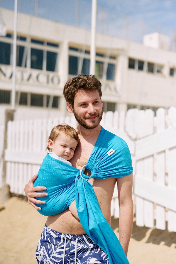 Kangura portabebés Bandolera Portabebé de Agua Momawo Splash Petrol