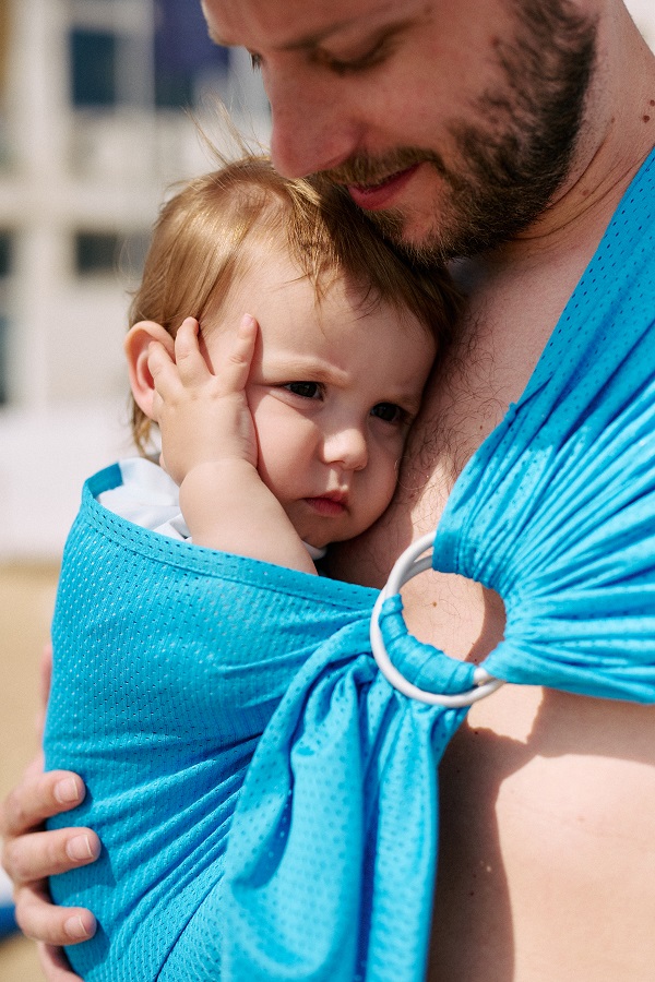 Kangura portabebés Bandolera Portabebé de Agua Momawo Splash Petrol