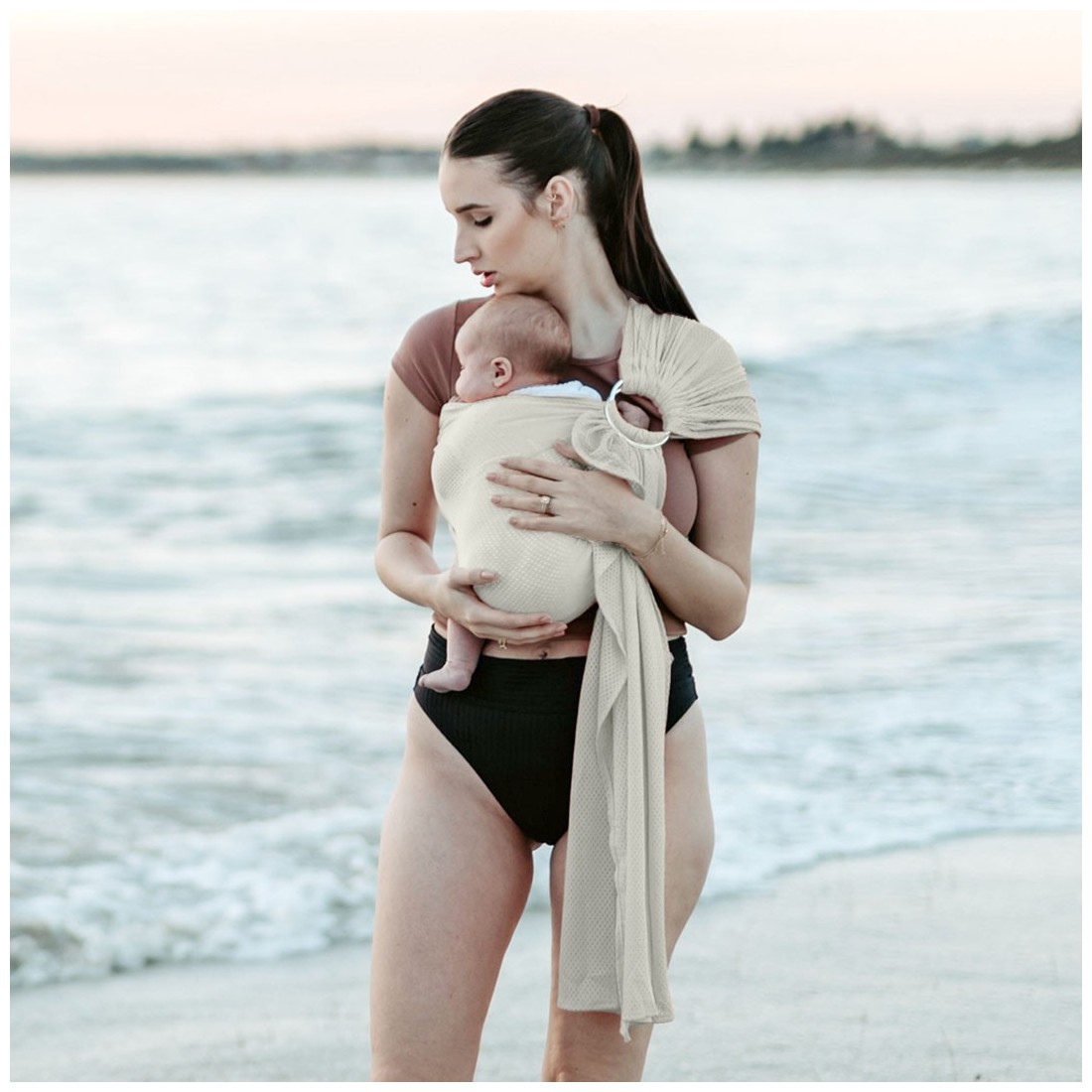 Kangura portabebés Bandolera Portabebé de Agua Quokkababy Beige