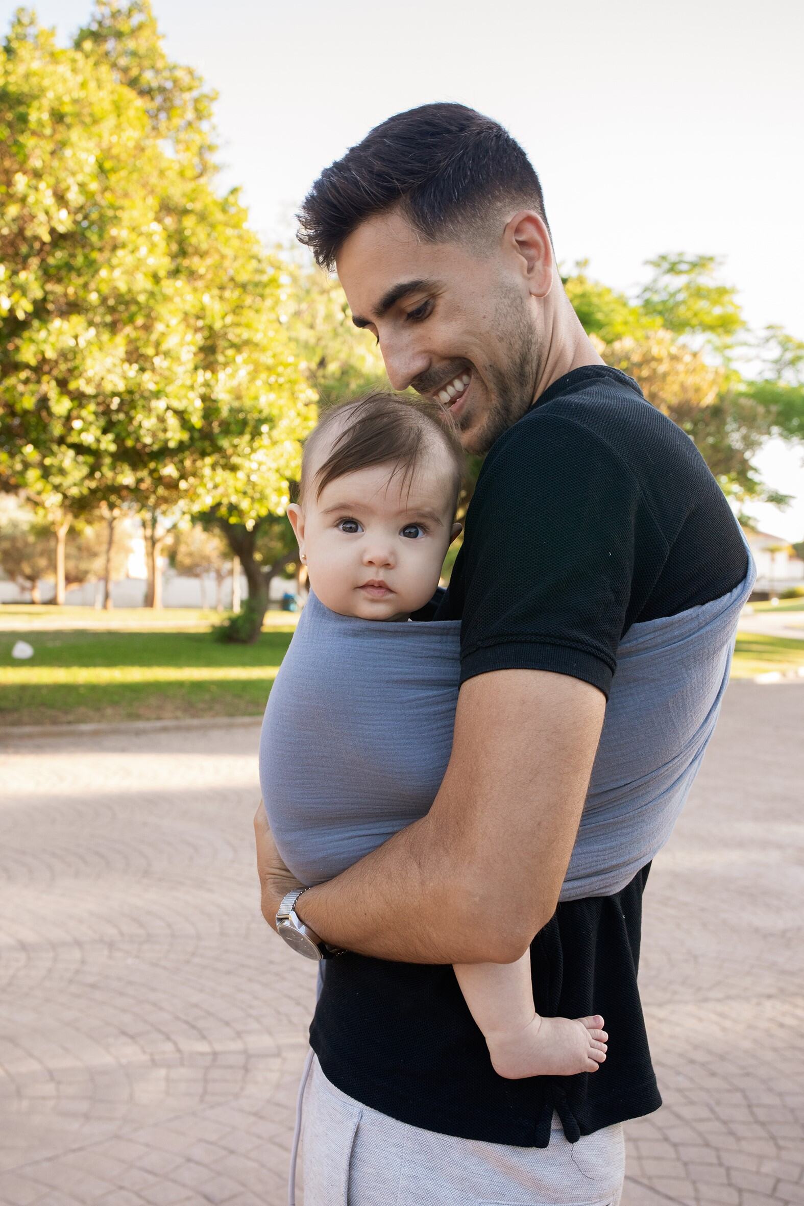 Kangura portabebés Bandolera Portabebé de muselina Amarsupiel Gris
