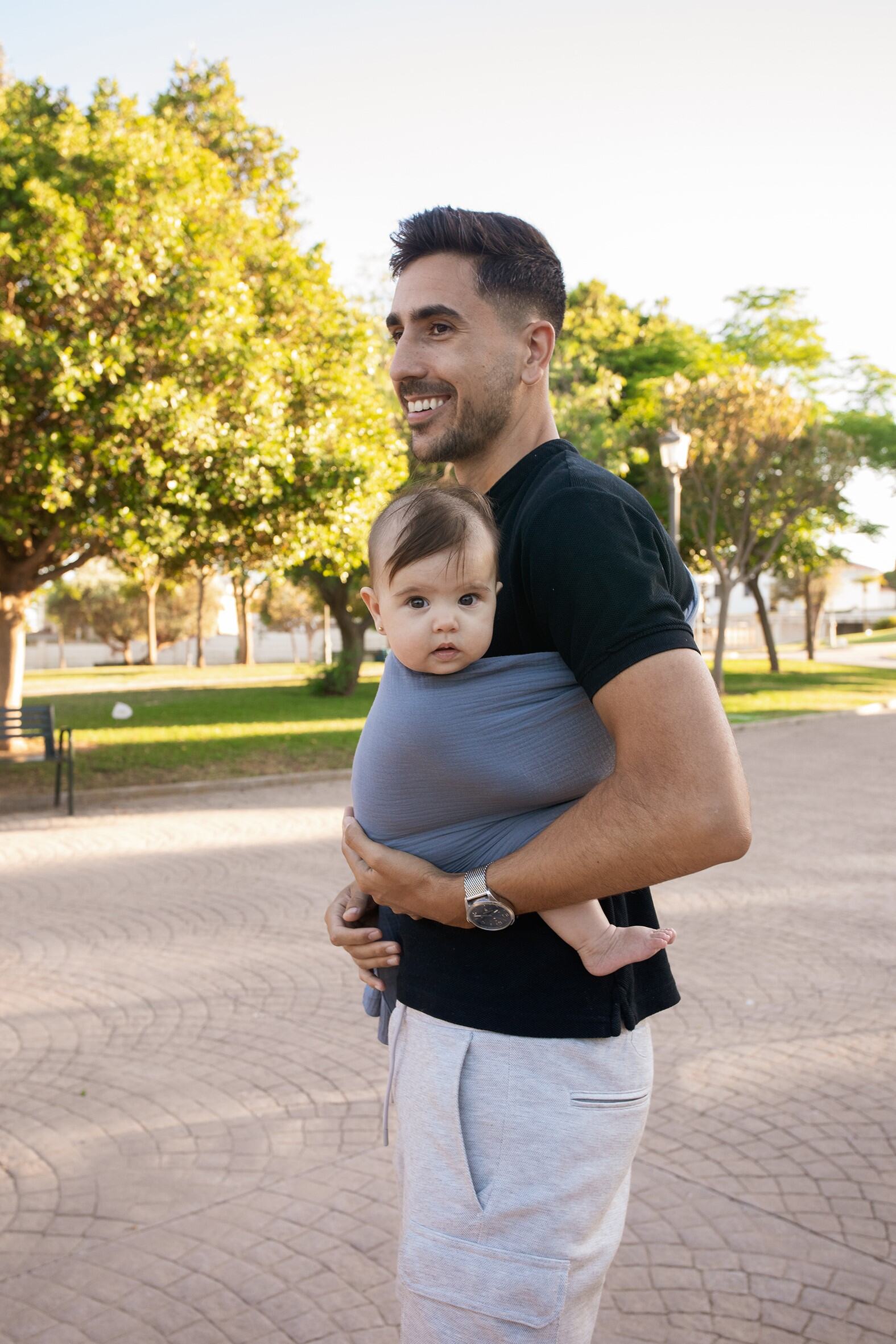 Kangura portabebés Bandolera Portabebé de muselina Amarsupiel Gris