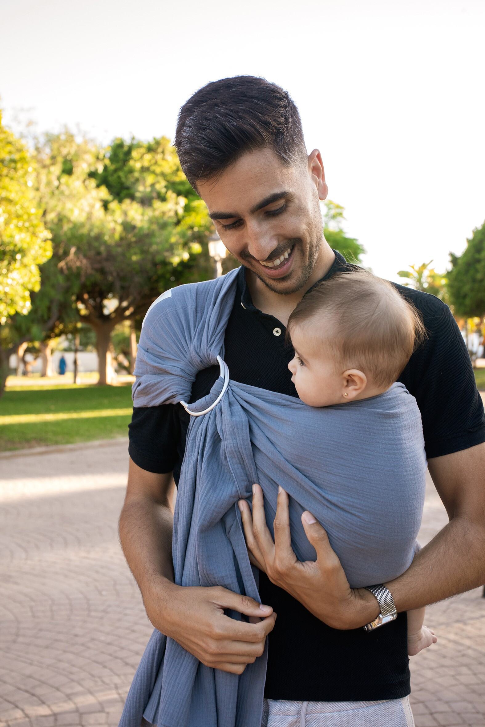Kangura portabebés Bandolera Portabebé de muselina Amarsupiel Gris