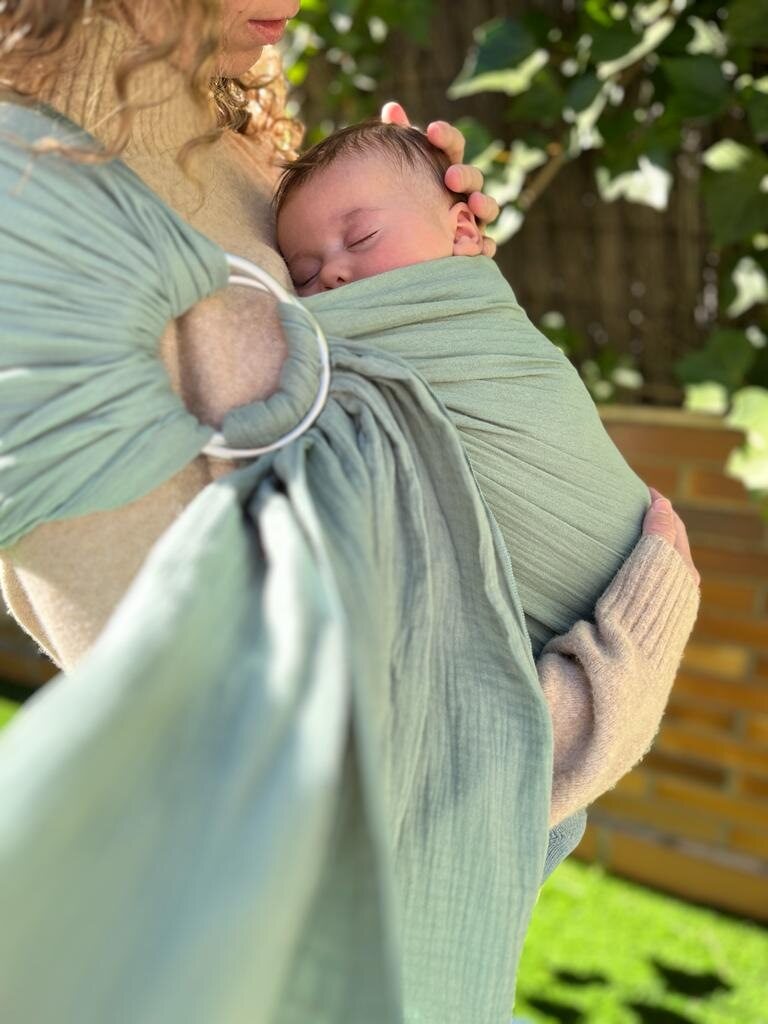 Kangura portabebés Bandolera Portabebé de muselina Amarsupiel Mint