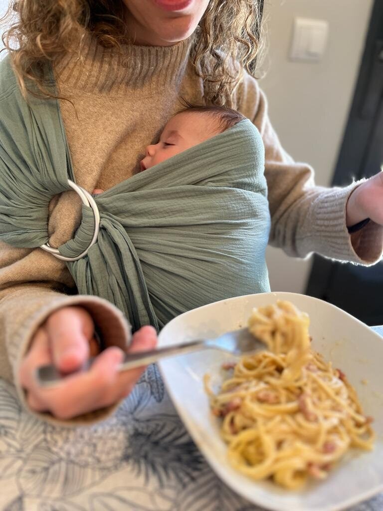 Kangura portabebés Bandolera Portabebé de muselina Amarsupiel Mint