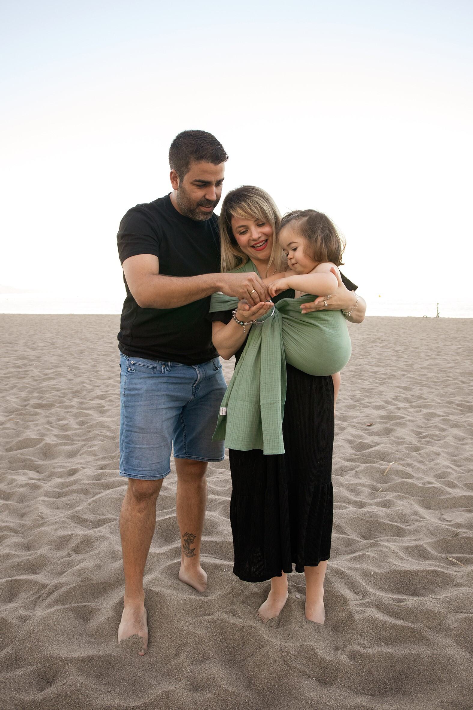 Kangura portabebés Bandolera Portabebé de muselina Amarsupiel Mint