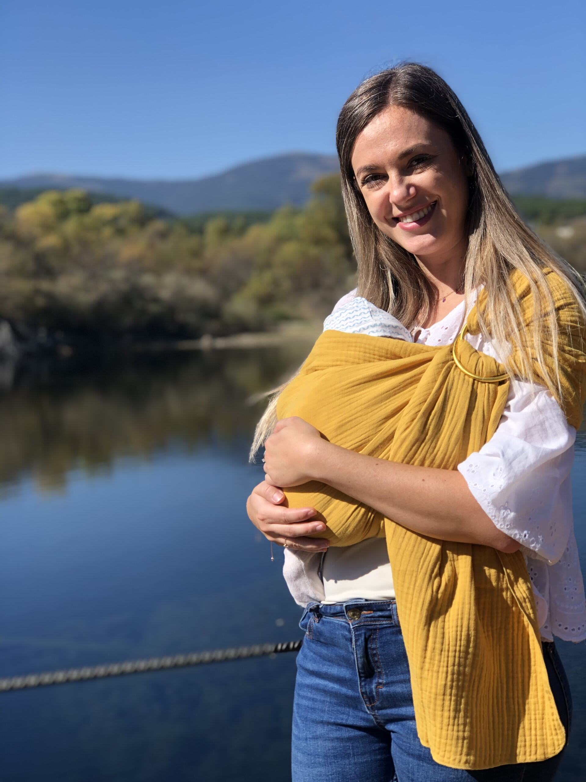 Kangura portabebés Bandolera Portabebé de muselina Amarsupiel Mostaza