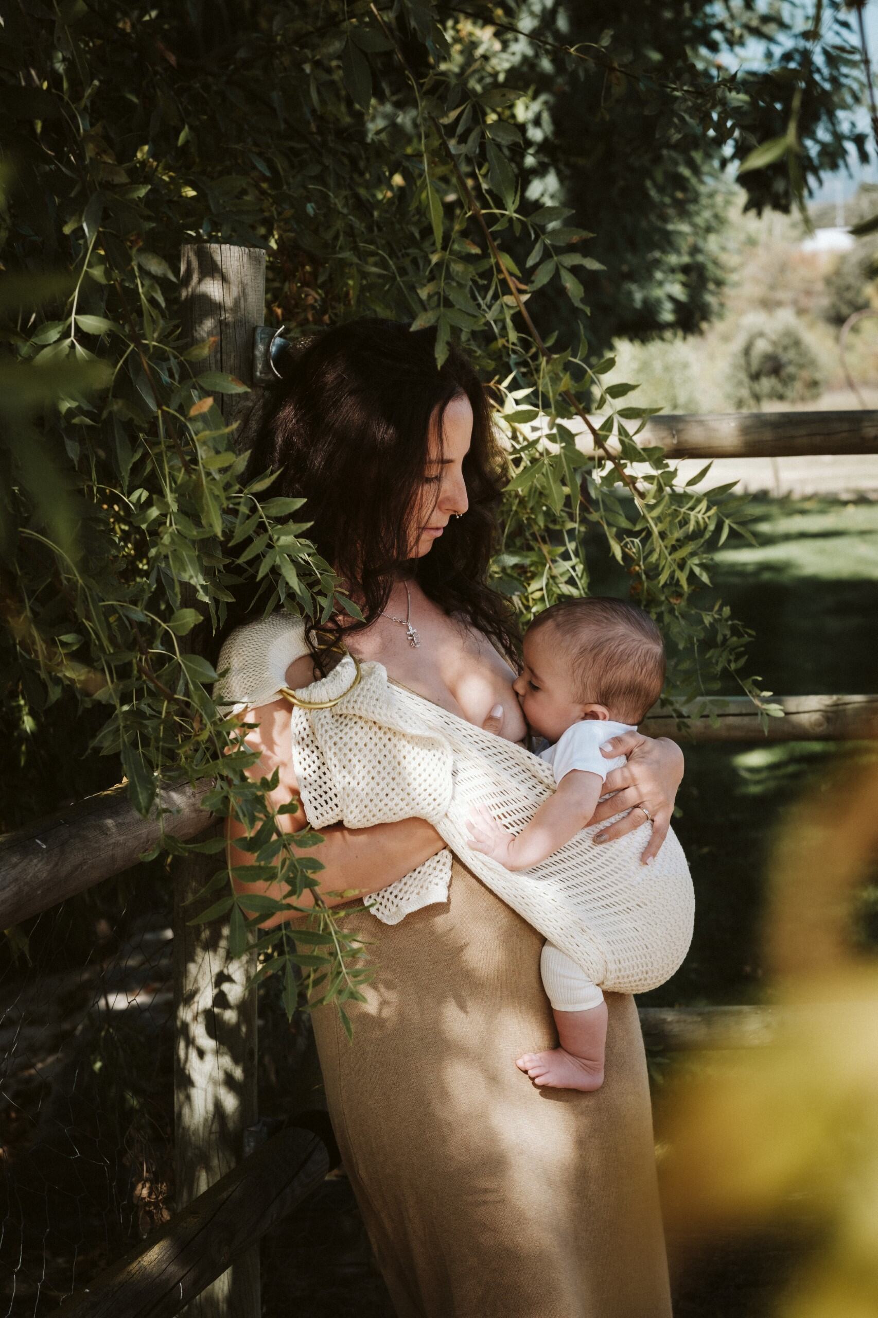 Kangura portabebés Bandolera Portabebé de rejilla Amarsupiel Beige