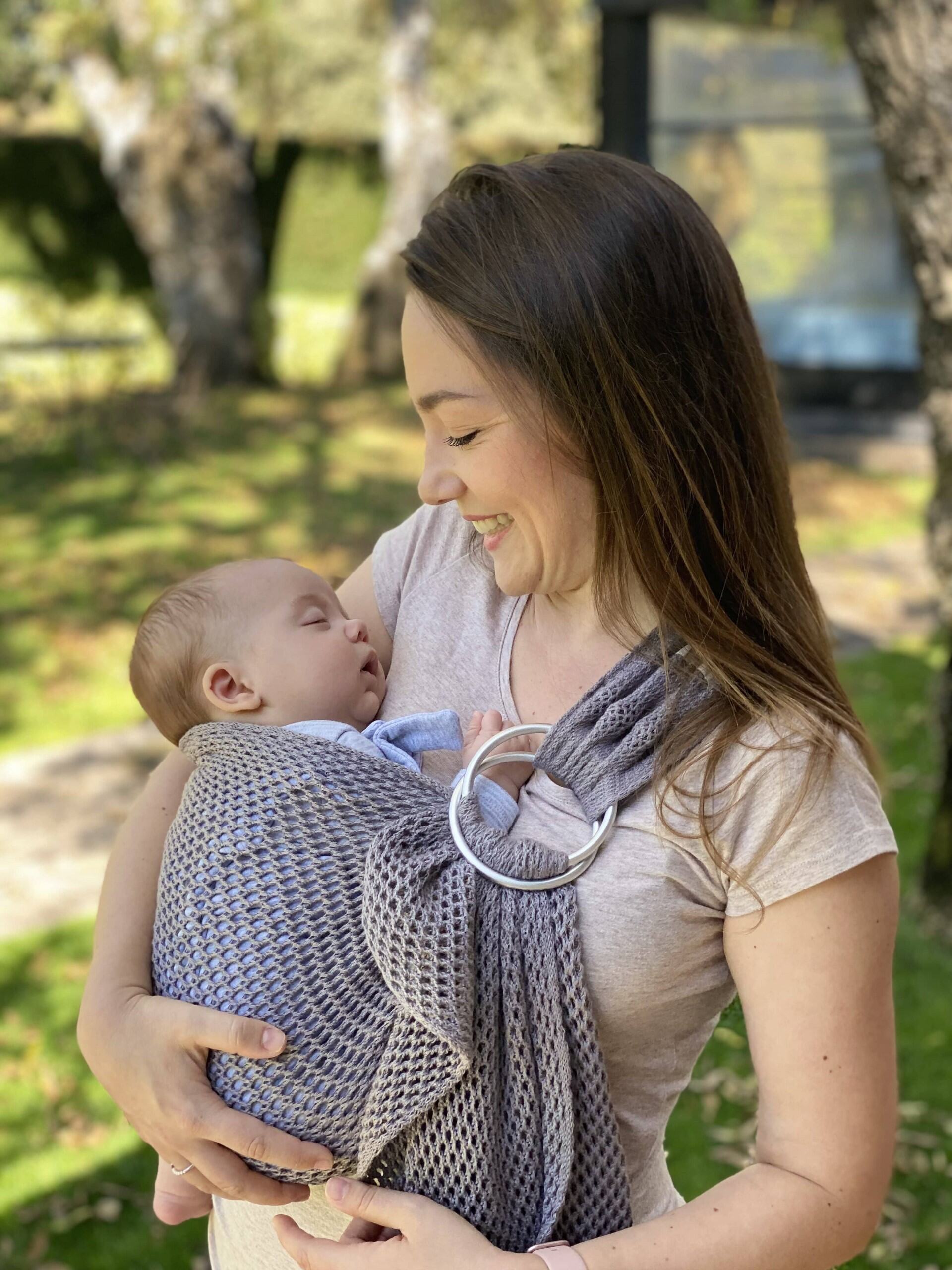 Kangura portabebés Bandolera Portabebé de rejilla Amarsupiel Gris