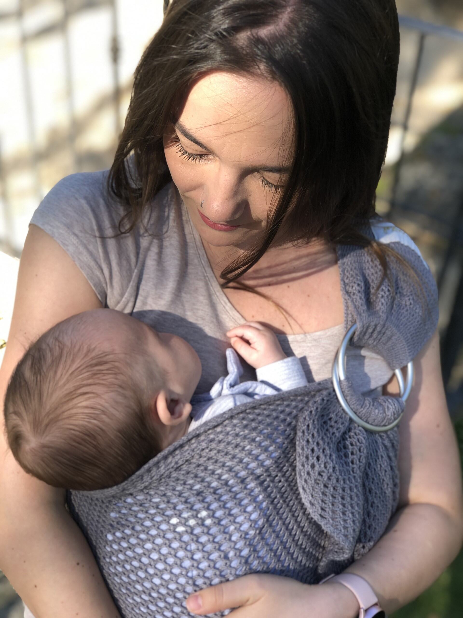 Kangura portabebés Bandolera Portabebé de rejilla Amarsupiel Gris