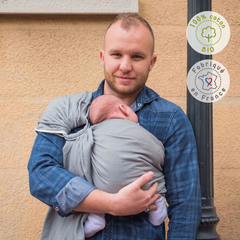 Kangura portabebés Bandolera portabebé Néobulle Néo'Sling Gris Vintage