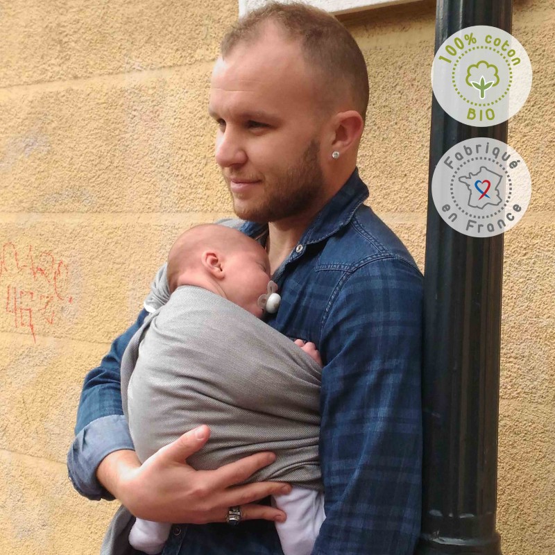 Kangura portabebés Bandolera portabebé Néobulle Néo'Sling Gris Vintage