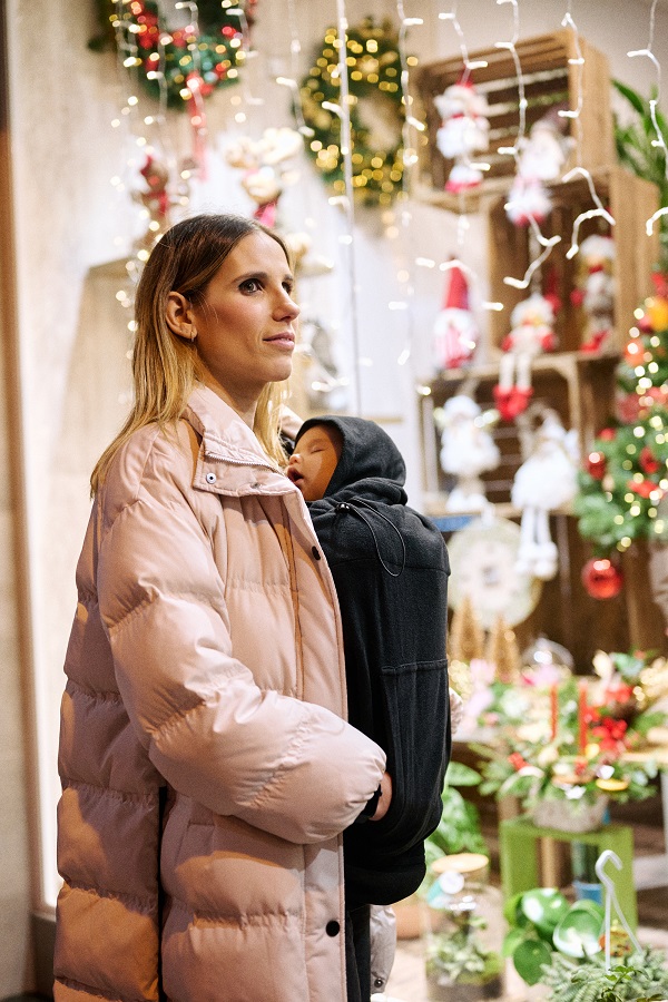 Kangura portabebés Cobertor de porteo polar Momawo ECO New Black