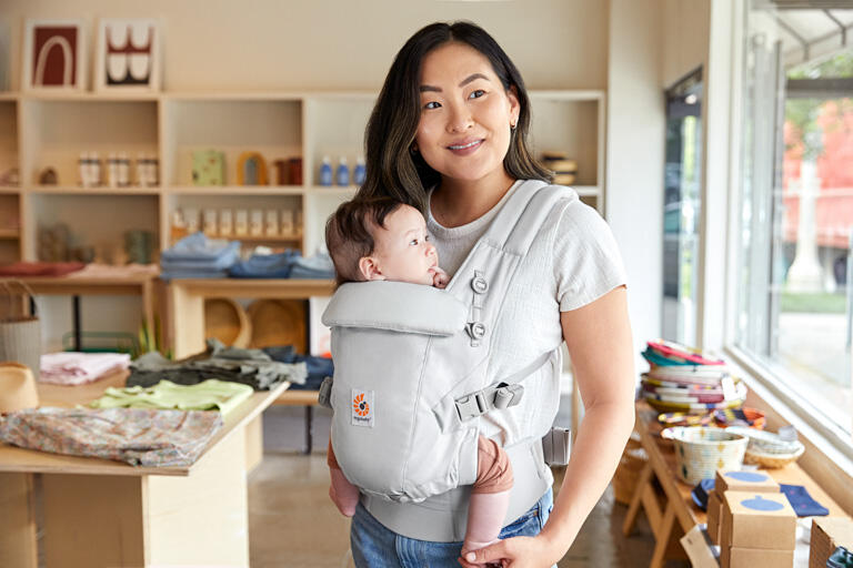 Kangura portabebés Mochila portabebé Ergobaby Adapt Soft Touch Cotton - Pearl Grey