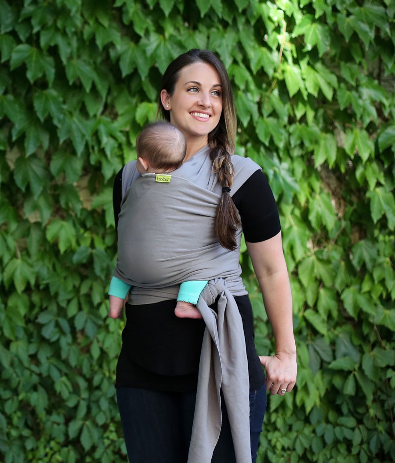 Kangura portabebés Fular elástico portabebé Boba Wrap Gray