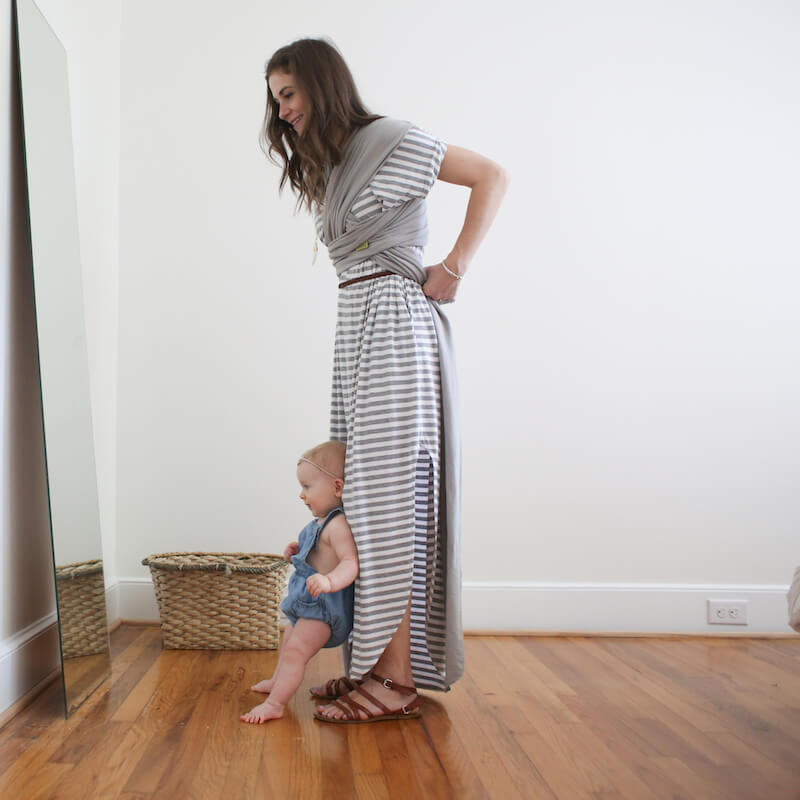 Kangura portabebés Fular elástico portabebés Boba Wrap Bambú Serenity Light Grey