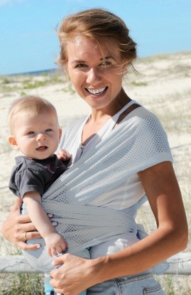 Kangura portabebés Fular de agua Hin-Yari Light Grey