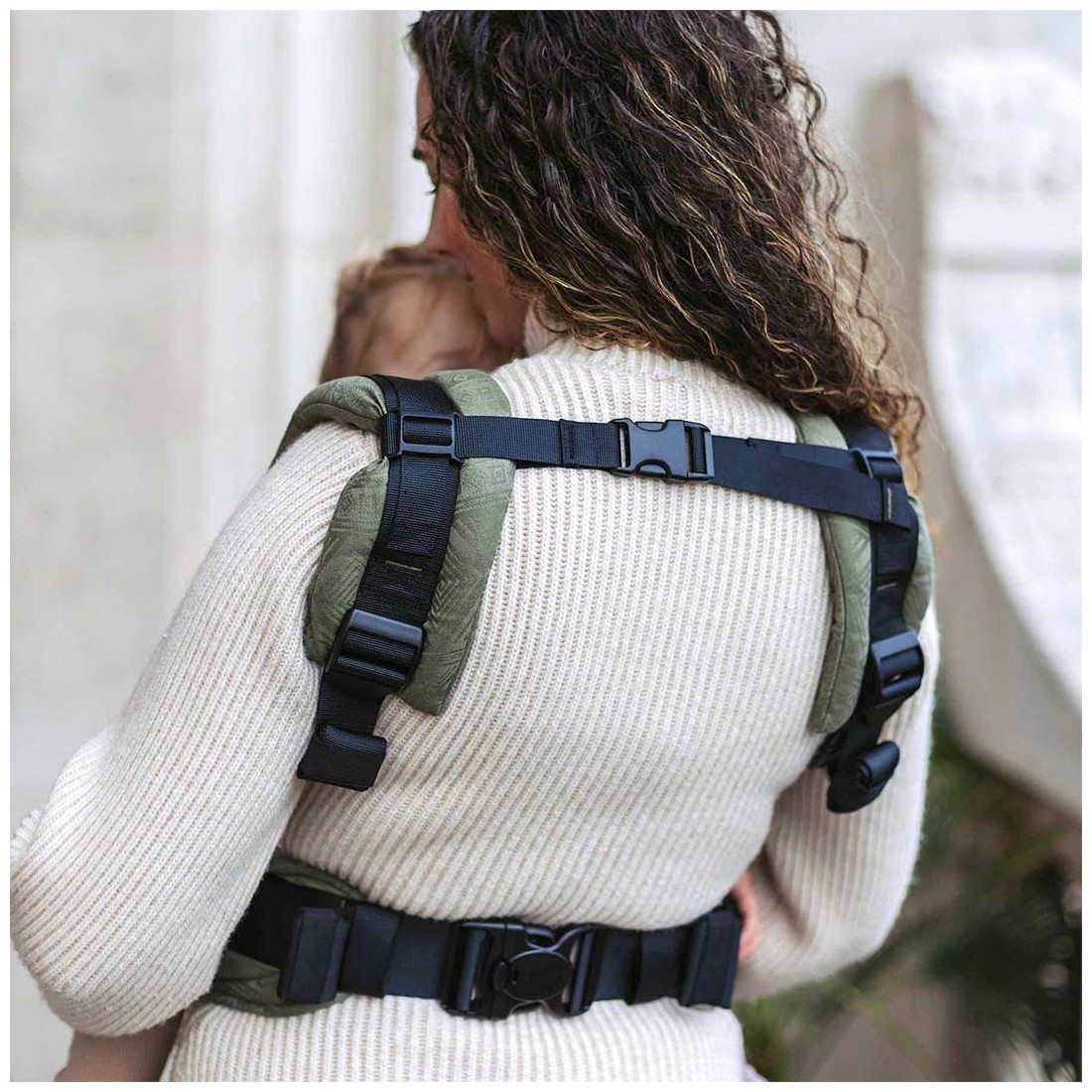 Kangura portabebés Mochila ergonómica Fidella Fusion Toddler 2.0 Cubic Lines Moss