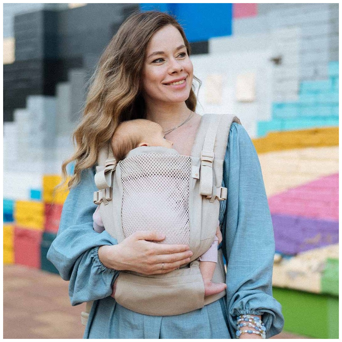 Kangura portabebés Mochila evolutiva Love and Carry One Wheat (100% Algodón)