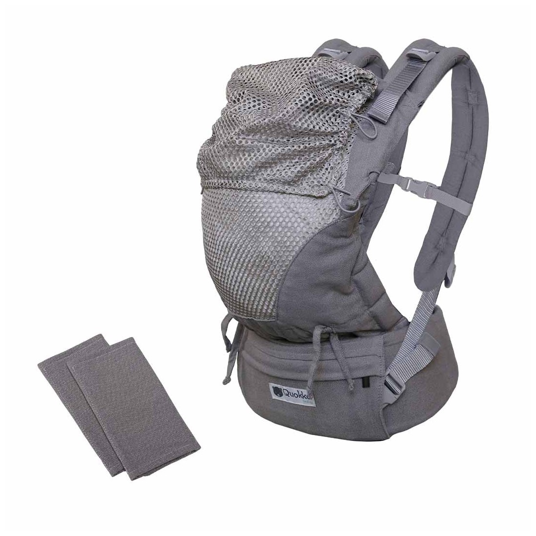 Kangura portabebés Mochila Evolutiva Portabebés Quokkababy E-Carrier Mesh Light Grey
