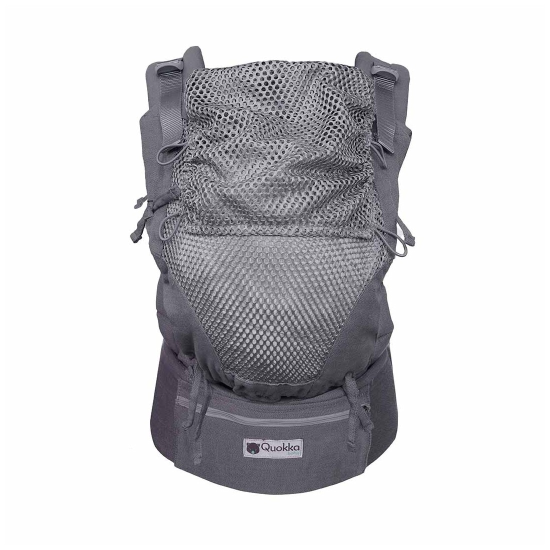 Kangura portabebés Mochila Evolutiva Portabebés Quokkababy E-Carrier Mesh Light Grey