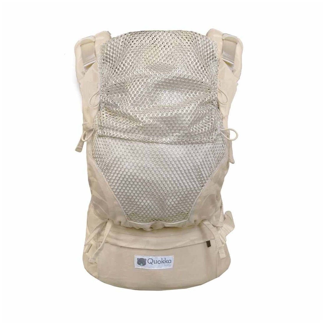 Kangura portabebés Mochila Evolutiva Portabebés Quokkababy E-Carrier Mesh Taupe Leaves