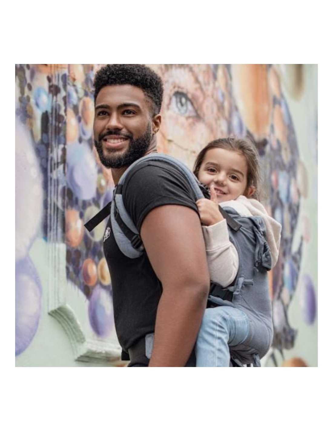 Kangura portabebés Mochila Evolutiva Portabebés Quokkababy E-Carrier Denim Blue