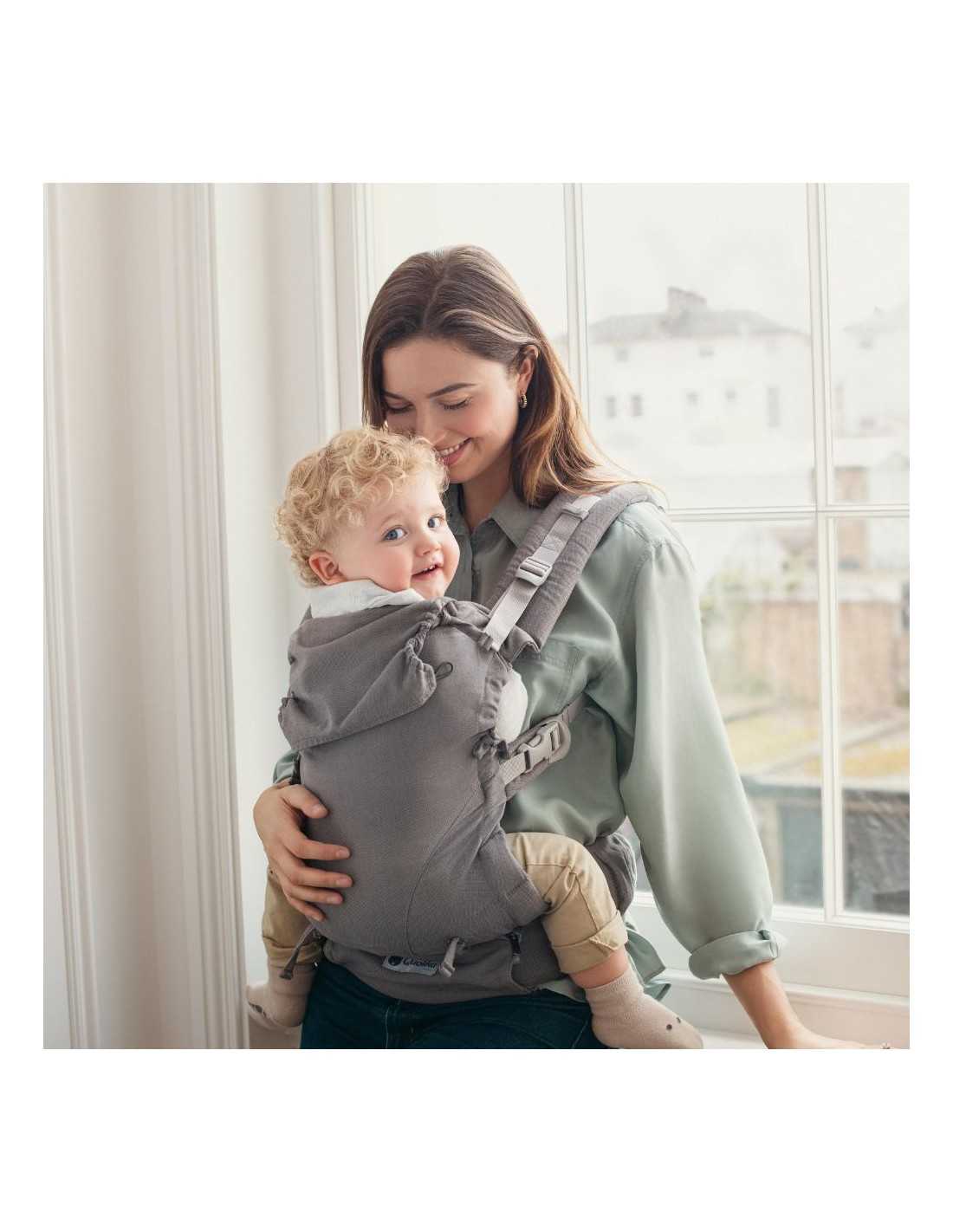 Kangura portabebés Mochila Evolutiva Portabebés Quokkababy E-Carrier Light Grey