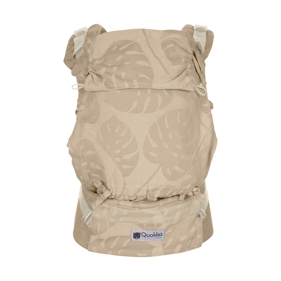 Kangura portabebés Mochila Evolutiva Portabebés Quokkababy E-Carrier Taupe Leaves