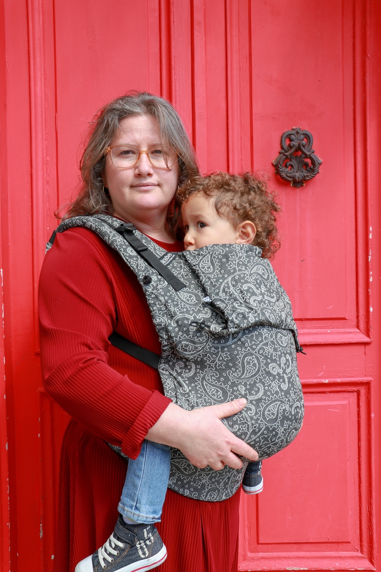 Kangura portabebés Mochila Evolutiva Portabebé Neko Smart Toddler Efes Paisley Hazel Dark (Bambú)